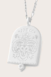 New Zodiac Necklaces: Aries Zodiac Necklace - Silver