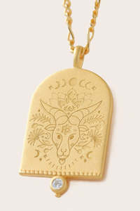 Capricorn Zodiac Necklace - Gold