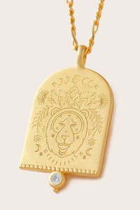 New Zodiac Necklaces: Leo Zodiac Necklace - Gold