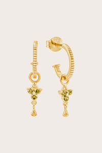 All Jewellery: Gold Birthstone Hoops - August/Peridot