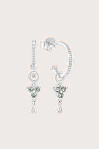 All Jewellery: Silver Birthstone Hoops - March/Aquamarine