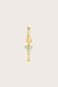 Birthstone Jewellery: Gold Birthstone Charm - October/Opal