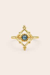 Gold Ring: Labradorite Blossom Ring - Gold