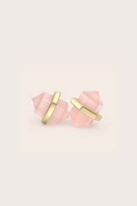 Rose Quartz: Love Intention Studs - Gold