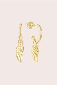 Hoop Earrings: Guardian Angel Hoops - Gold