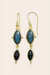 Labradorite: Third Eye Earrings - Gold
