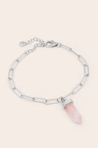 Rose Quartz Aroha Bracelet - Silver
