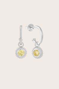 Hoop Earrings: You Are My Sunshine Hoops - Silver