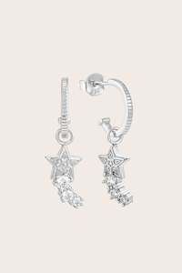 Shooting Star Hoops - Silver