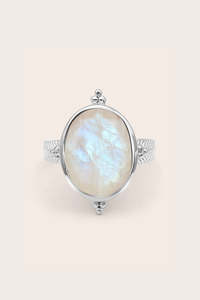 Guardian Angel Moonstone Ring - Silver