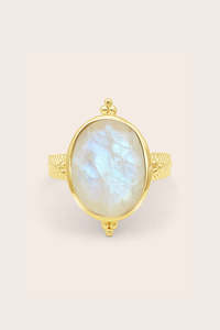 Guardian Angel Moonstone Ring - Gold