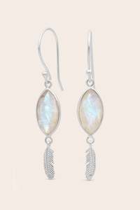 Guardian Angel Moonstone Earrings - Silver