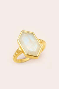 Moonstone North Star Ring - Gold