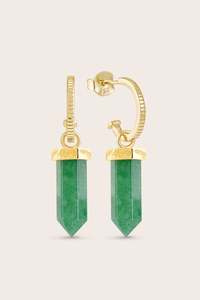 Green Aventurine: Strength Within Earrings - Gold