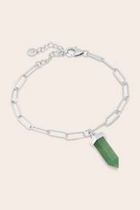 Green Aventurine: Strength Within Bracelet - Silver