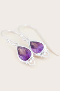Amethyst: Crown Chakra Earrings Silver