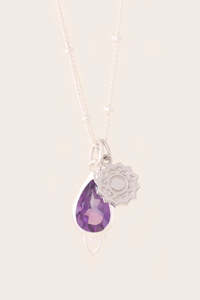 Amethyst: Crown Chakra Necklace Silver