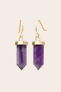 Amethyst Divine Clarity Earrings - Gold
