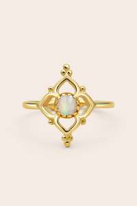 Opal: Opal Blossom Ring - Gold
