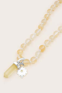 Solar Plexus Chakra Mala Necklace - Silver