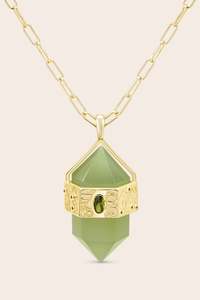 Into The Woods Jade Necklace - Gold