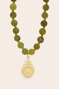Gold Jewellery: Flourish Mala Necklace - Gold