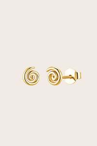 Gold Jewellery: Koru Studs - Gold