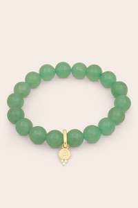 Gold Jewellery: Green Aventurine Gratitude Bracelet - Gold
