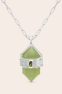 Into The Woods Jade Necklace - Silver