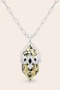 Dalmation Jasper Soar Necklace - Silver