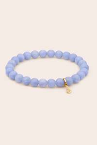 Blue Lace Agate Quiet Mind Bracelet - Gold