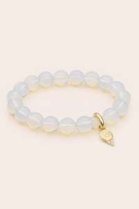 Gold Jewellery: Opalite Gratitude Bracelet - Gold