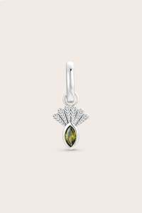 Fantail Charm Olive - Silver