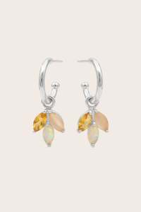 Rose Quartz: Garden Trio Hoops - Silver