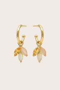 Rose Quartz: Garden Trio Hoops - Gold