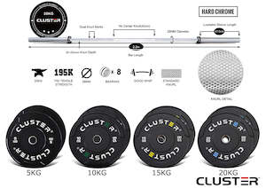 Bundle: 20kg Barbell & Black Bumper Bundles (170kg total)