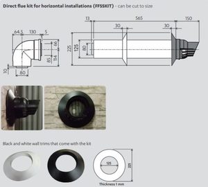 Products: Rinnai Direct flue kit for horizontal installations