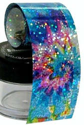 Nail Art Foils Micro Glitter And Rhinestones: Tie Dye Surprise Nail Foil