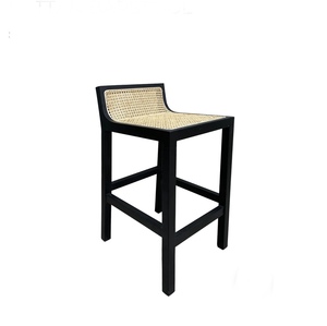 Elm Wood Black & natural Barstool - Coastal At Home