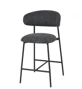 Bison Boucle Barstool - Grey - Coastal At Home