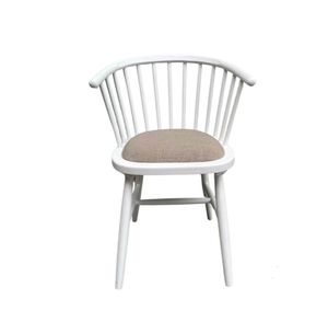 White Curved Elmwood Dining Chair - Coastal At Home