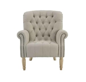 Products: Natural Studded Occasional Arm Chair - Coastal At Home