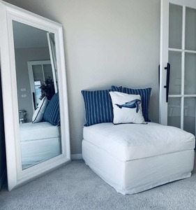White Hamptons leaner Or wall Mirror - Coastal At Home