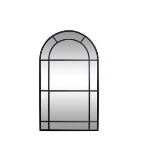 Hamptons Arch Iron Wall Mirror Black - Coastal At Home