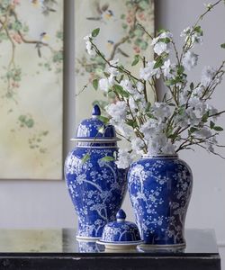 Cherry Blossom Lidded Vase - Coastal At Home