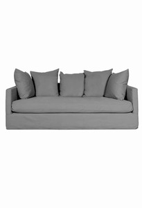 Chalet Linen Slip Cover 2 Seater Sofa - Cool Grey - Coastal At Home