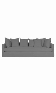 Chalet Linen Slip Cover Sofa - 3 seater COOL GREY - Coastal At Home