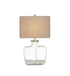 Fillable Bottle Lamp With Linen Shade - Coastal At Home