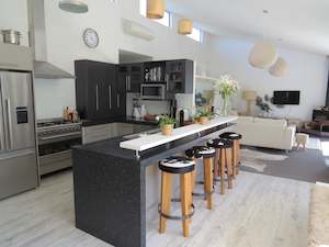 Cowhide Round Top Barstool End of Line - Black + White 2x in stock