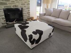 Ottomans Footstools: More White Than Black Large Square Ottoman discreet legs - IN STOCK